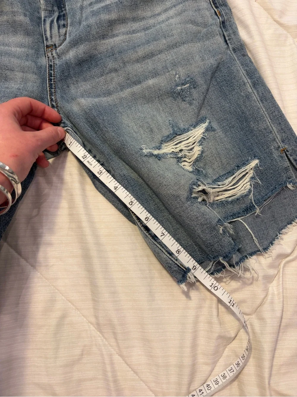 Y2K Blank NYC Women's Distressed Light Blue Jean Shorts NWT Sz 30